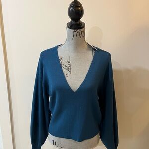 Dynamite Teal Ribbed Sweater